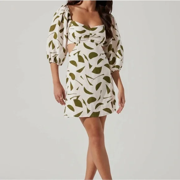 Astr | Dresses | Astr The Label Heather Smocked Back Cutout Linen Dress  Size Small Euc | Poshmark
